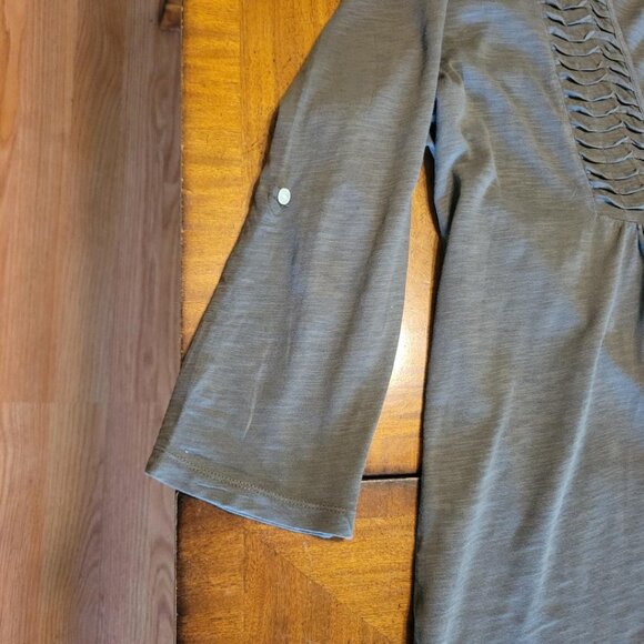 LOFT Olive Green Tunic with Roll Up Sleeves - Picture 4 of 10